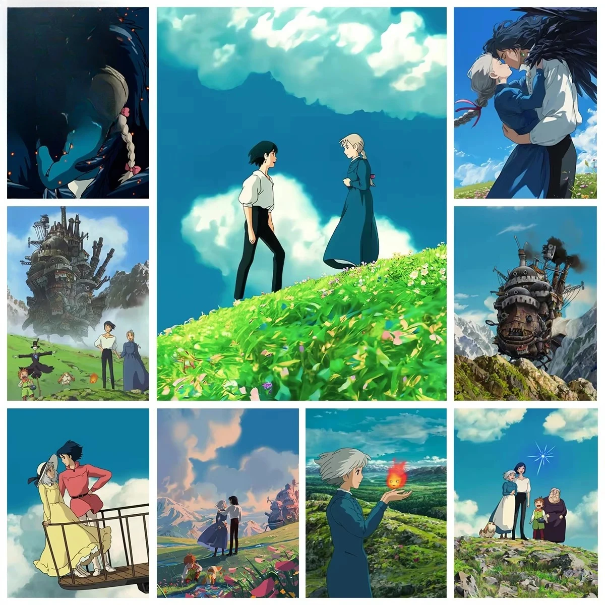 DIY Oil Painting By Number Figures Howl's Moving Castle Home Decoration Painting Wall Bedroom Room Decor Gift Frameelss