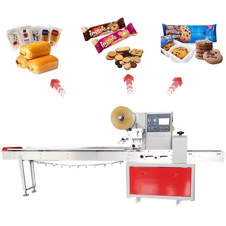 Máquina envasadora automática de chocolate/máquina envasadora de almohadas de galletas/máquina envasadora de alimentos para barra de dulces