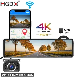 HGDO M210 4K + 2K Видеорегистратор GPS WIFI Переднее зеркало заднего вида SONY IMX415 Видеорегистратор SONY IMX307 Задняя камера Регистра Автомобильный видеорегистратор