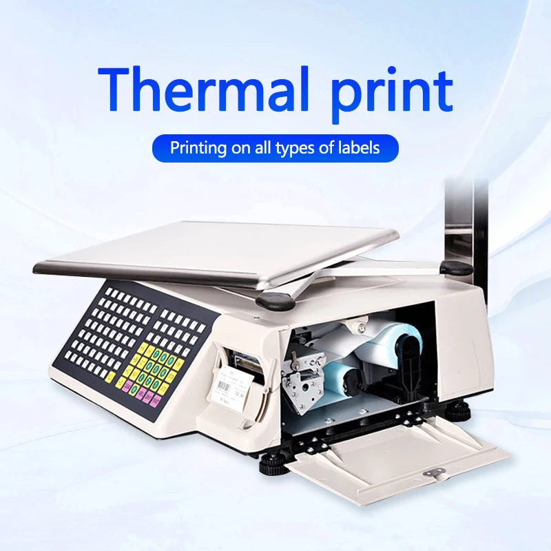 15kg  Label  Printing Weighing Scale Barcode Receipt Print Supermarket  Digital Price Computing Machine  weight