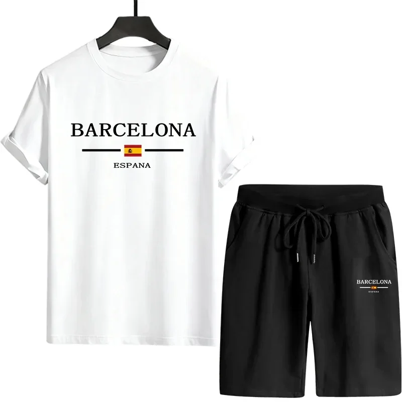 

Мужской повседневный спортивный костюм: футболка с коротким рукавом и шорты для бега и активного отдыха, летний, качественный