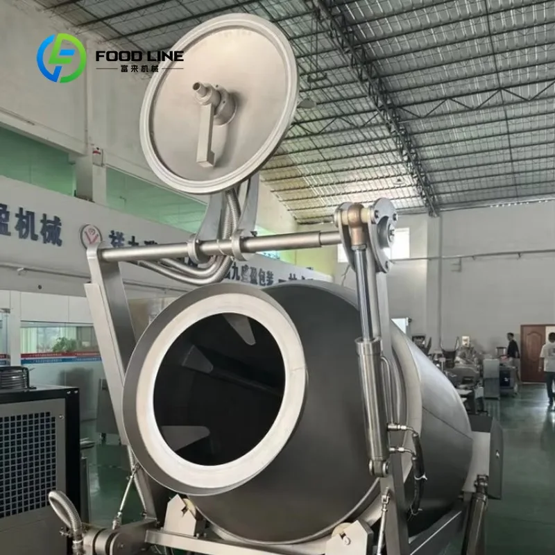 Customized meat tumbling machine meat brine mixer 1000L hydraulic vacuum touch screen for red meat pork poultry seafood factory