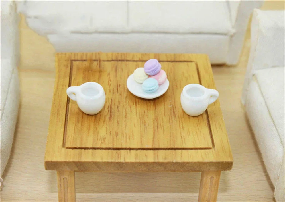 4 Stuks 1/12 Poppenhuis Miniatuur Keramische Theekop Mini Koffie Water Cup Model Speelgoed Voor Poppenhuis Accessoires Decoratie Ob11 Bjd