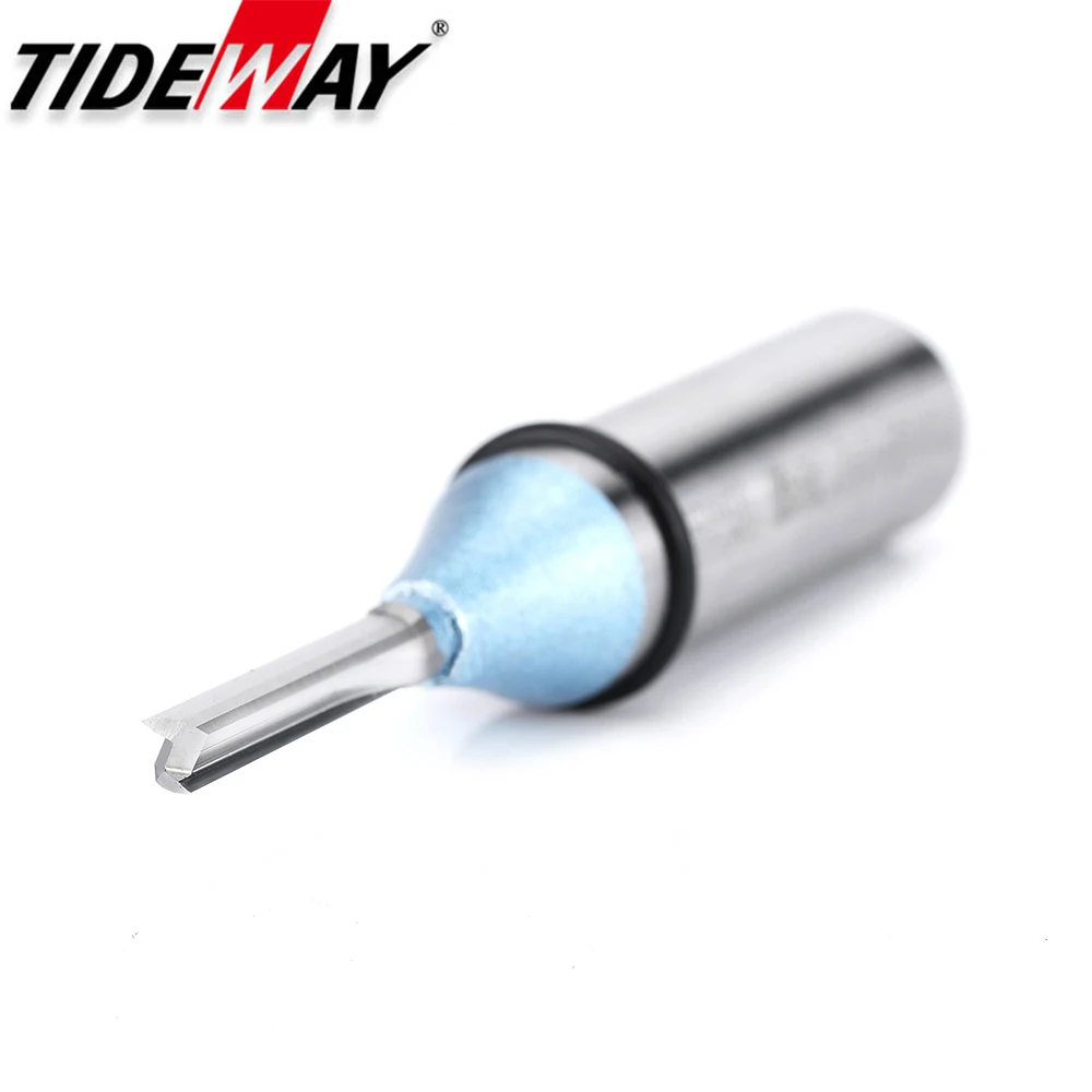 Tideway 1/2 Shank TCT Straight Router Bits 2 Flutes Milling Cutter Woodworking Carving Wood Engraving Carbide CNC Tool End Mill