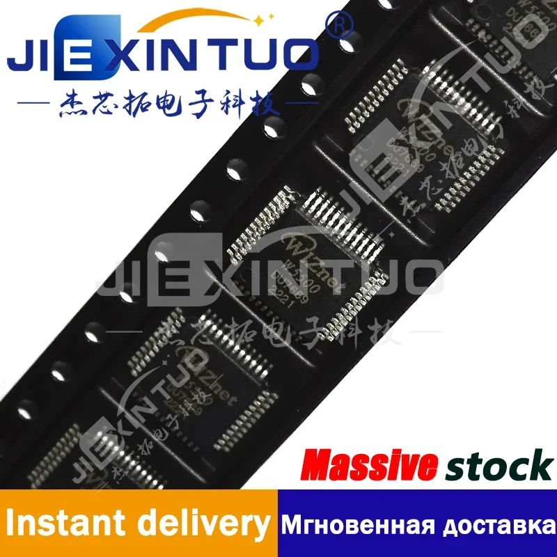 W5500 IC CTLR 3-1 ETH TCP/IP 48LQFP Ethernet Controller 10/100 Base-T/TX PHY SPI Interface 48-LQFP (7x7)