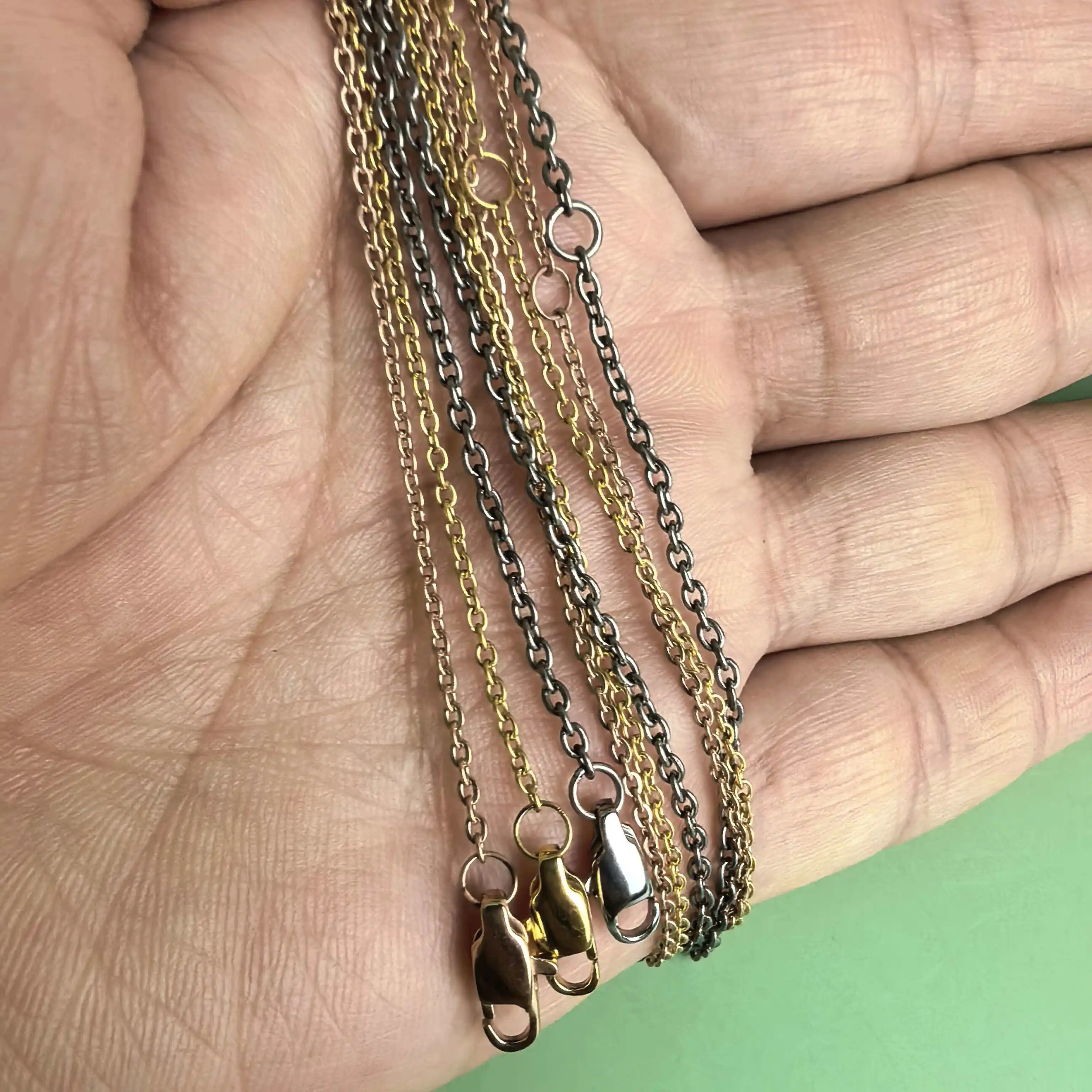 1.5mm pure titanium adjustable women's O-chain necklace, lightweight