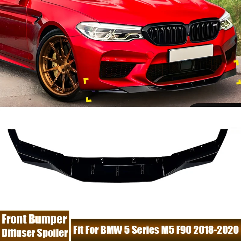 

For BMW Modification Part Car Front Bumper Lower Lip Spoiler Decorative Frame Fit For BMW 5 Series M5 F90 2018-2020 Pre-facelift
