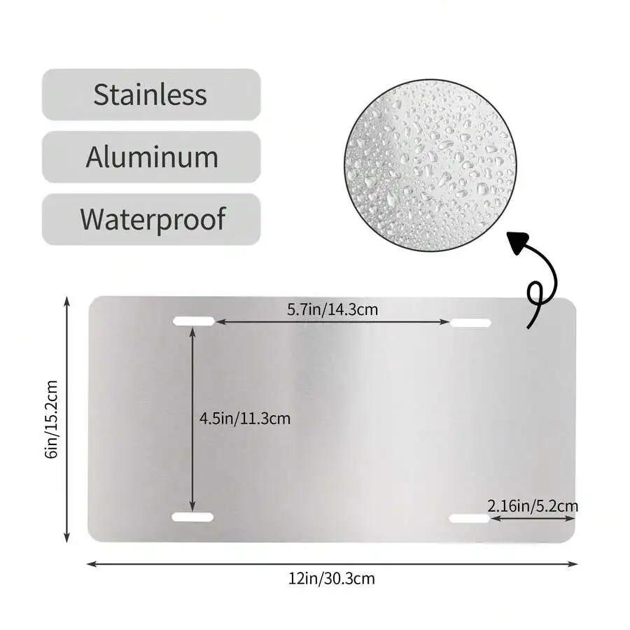 

Aluminum Vanity Plate Waterproof Stainless Steel License Plate Frame