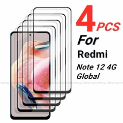 2/4PCS Tempered Glass For Xiaomi Redmi Note 12 4G Screen Protector Xiaomi Redmi Note 12 4G Full Glue Protector Phone Glass Film