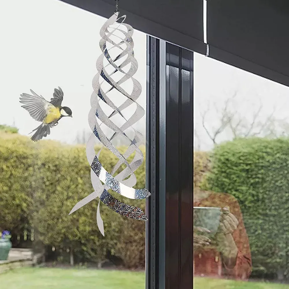 Rotating Reflective Rod Bird Repeller Bird Spiral Reflectors Scare Tool For Sparrows