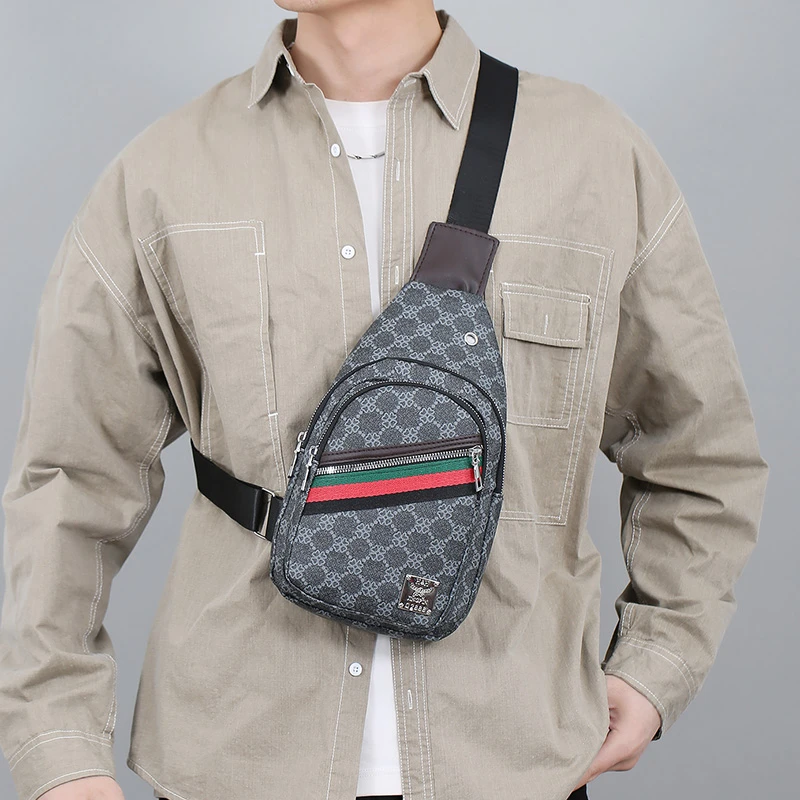 Herren Multifunktions Messenger Bag Schultertuch Brusttaschen Umhängetasche Lässige Handtasche mit Kopfhörerloch – Detail 12