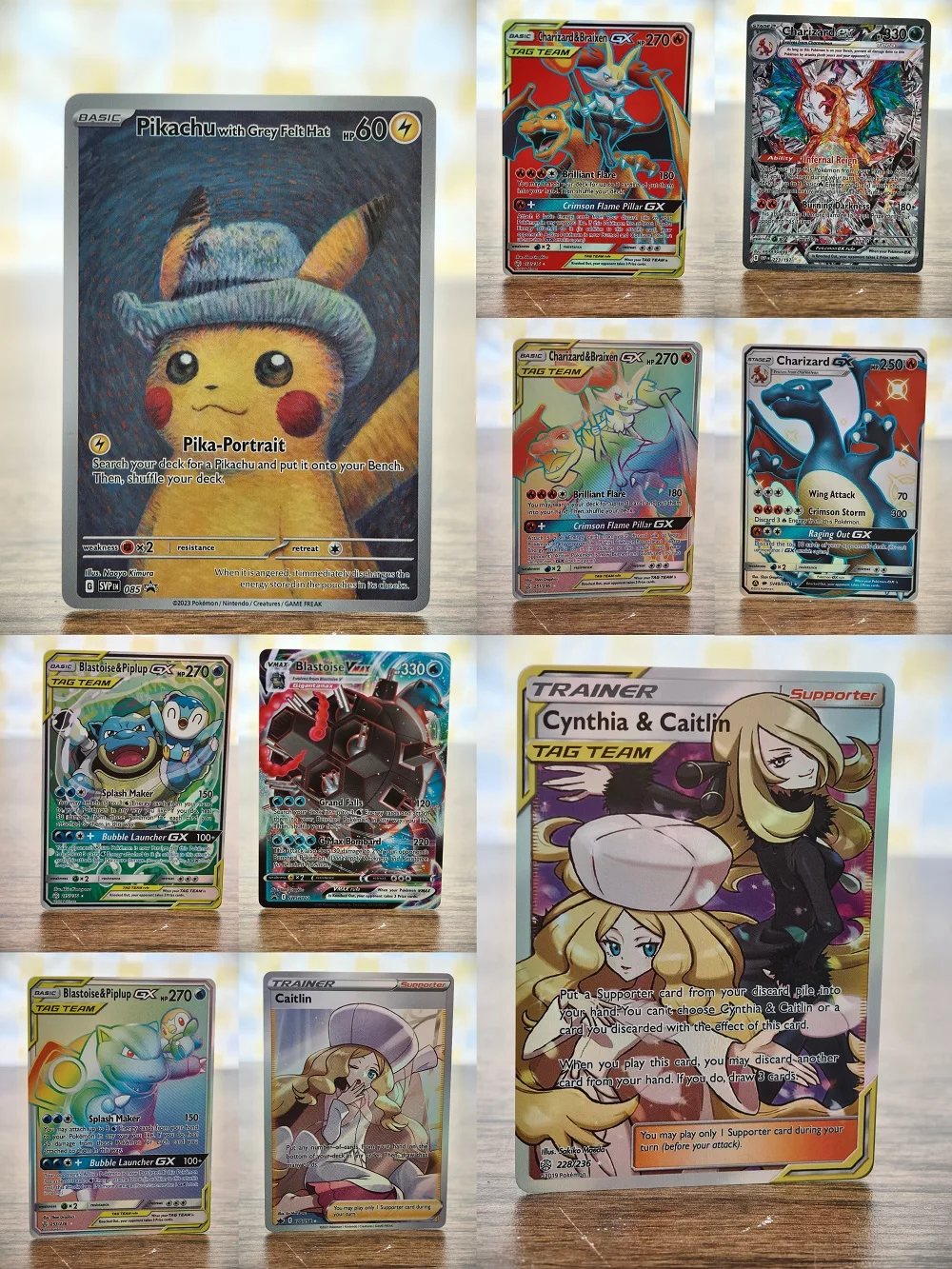 

Набор карт MINISO Pokémon TCG — Charizard GX/EX, Blastoise VMAX, Cynthia и Caitlin, 10, редкий + свободный чехол [SV49, SWSH103]