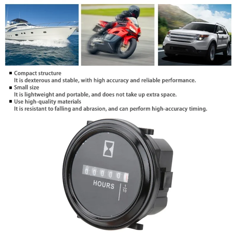 SH1 Hour Meter Quartz Hermetically Sealed MultiFunctional Industrial Hour Gauge For Ship Generator
