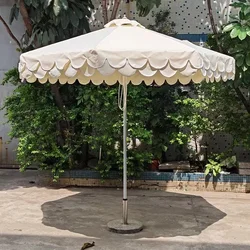 2.7m Large Custom Aluminum Pole Hotel Furniture Two-Tier scalloped Parasol Patio Swimming Pool Sun Outdoor Garden Beach Umbrella