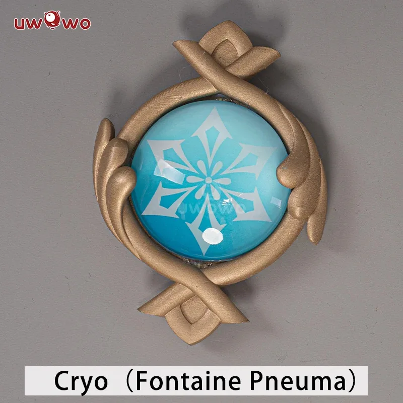 UWOWO Fontaine LED Vision Game Genshin Impact Cosplay "عين الله" Led كوسبلاي الدعائم Pyro Cryo Hydro Geo Dendro Electro Anemo #5