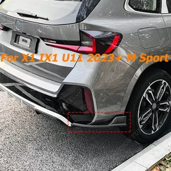 For X1 IX1 U11 2023+ M Sport Car Rear Bumper Diffuser Side Splitters Spoiler Lip Body Kits Tuning Gloss Black/Carbon Look ABS