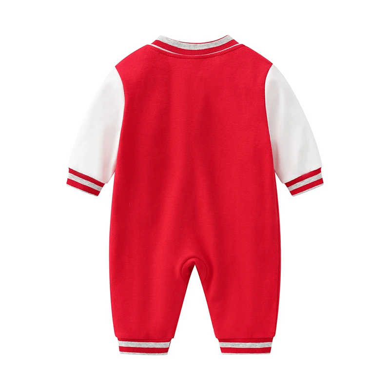 Autumn new 0-1 year old baby pure cotton jumpsuit spring & fall newborn baby boy outing clothing red jumpsuit