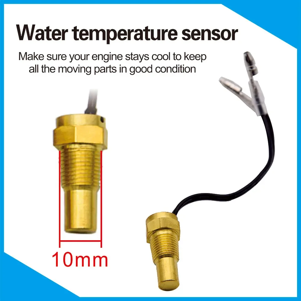 Jauge de température d'eau 2 en 1, voltmètre numérique Led, capteur de température d'eau Joint tuyau voiture camion moto voiture