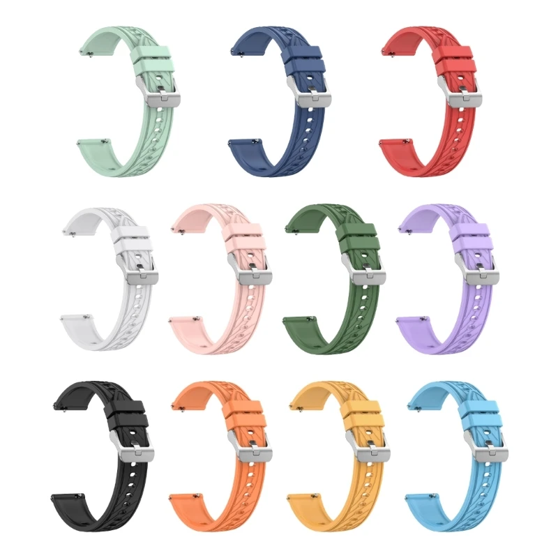 Flexible Silicone 18mm Watch Band Belt Stylish Patterned Wrist Strap Unisex Wristband Water Resistant for HUA-WEI GT4 Smartwatch