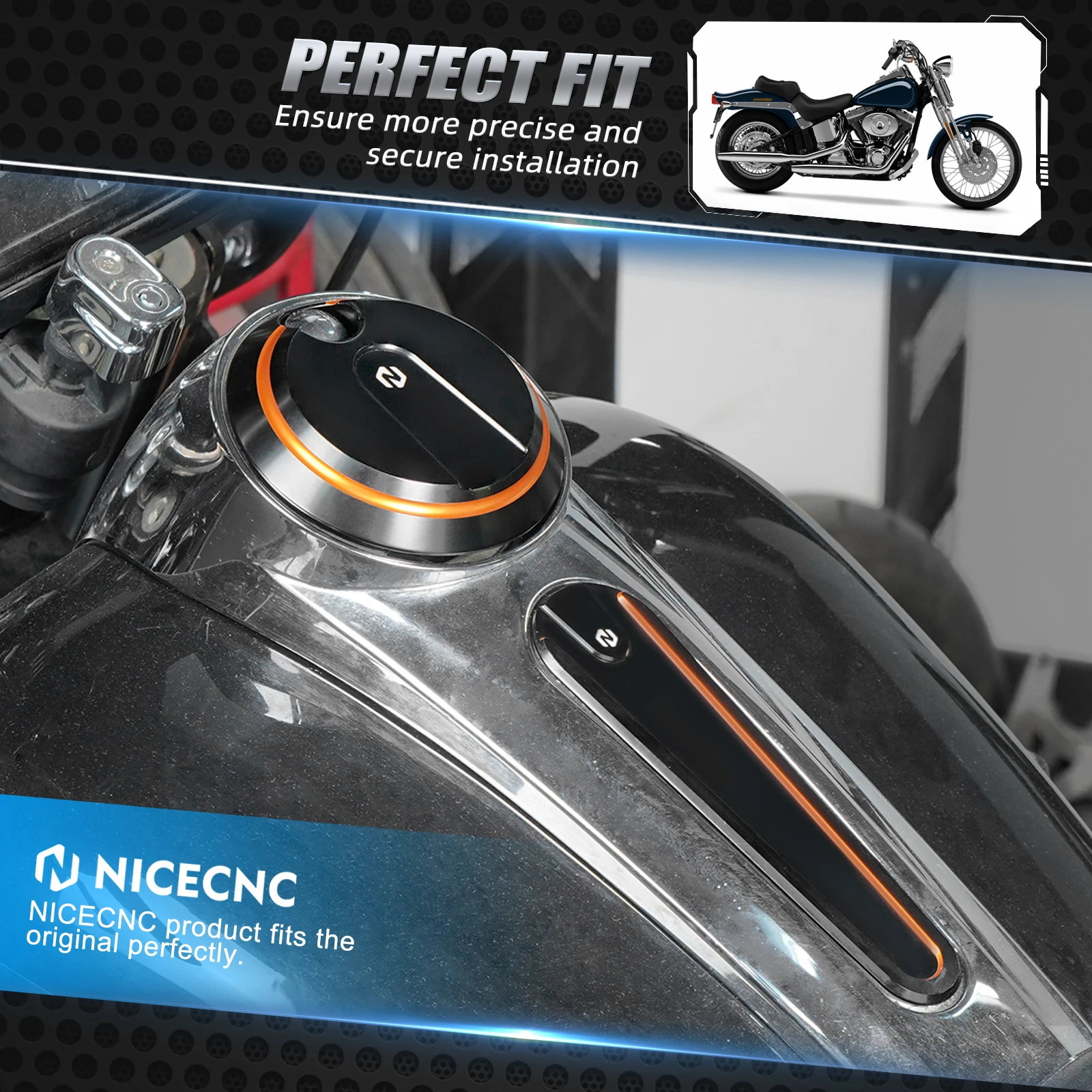 

For 2017-2020 Harley Street Glide Special Gas Fuel Tank Console Door Insert Panel Kit for Harley Street Glide FLHX 2017-2023