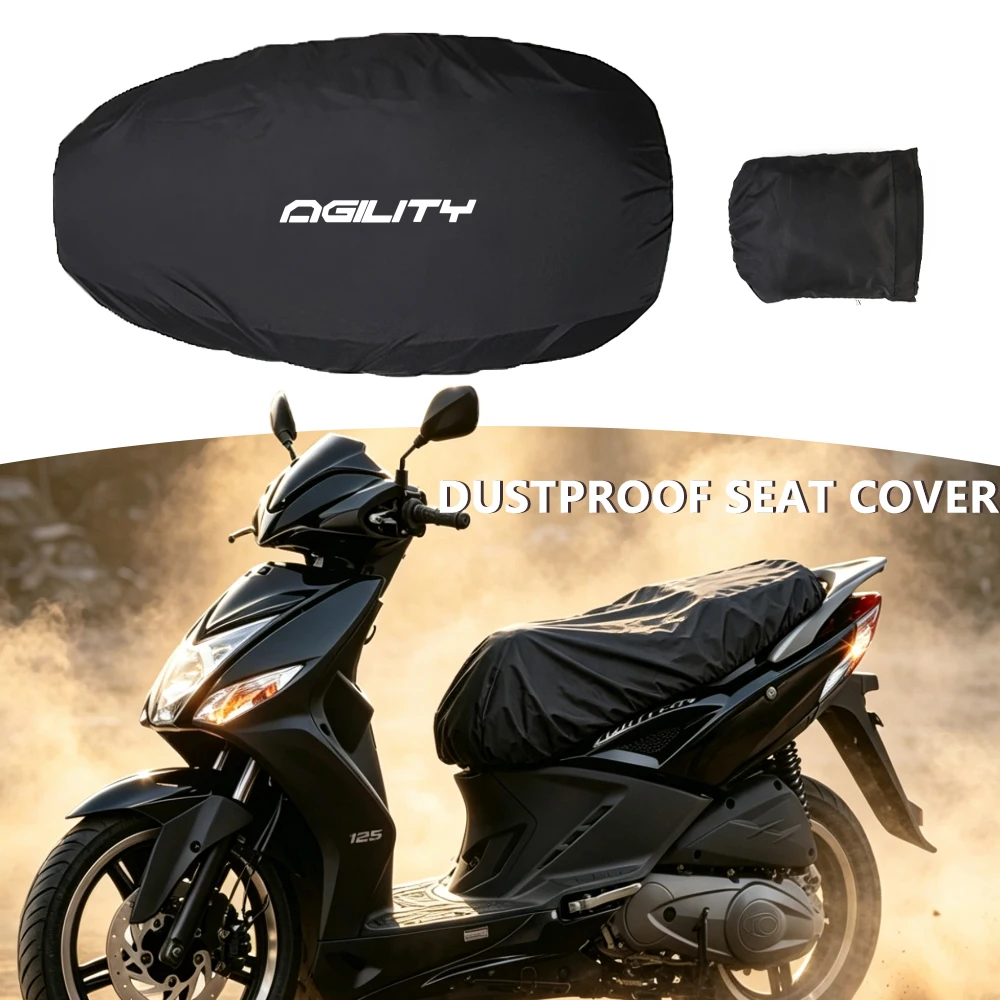 Funda Impermeable Universal Flexible para Asiento de Motocicleta Kymco Agility S 50 125 500 300 350 City 50 125 R16, Color Negro, Protección Solar