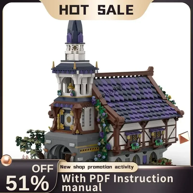 

Новый 4001 шт. Moc европейский средневековый вид на улицу Rathaus Town Hall модель на заказ головоломка Diy креативные идеи детские игрушки подарок на день рождения