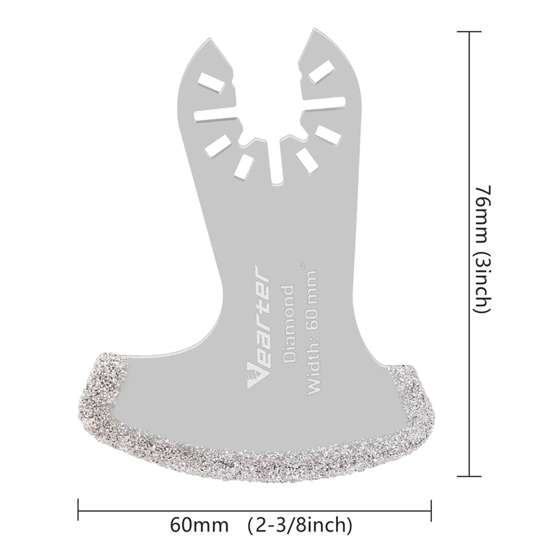 Vearter 2 قطعة قطعة الماس مطلي سوينغ متعدد أداة تتأرجح شفرة هاون شفرات منشار قطع دقيقة لإزالة الجص