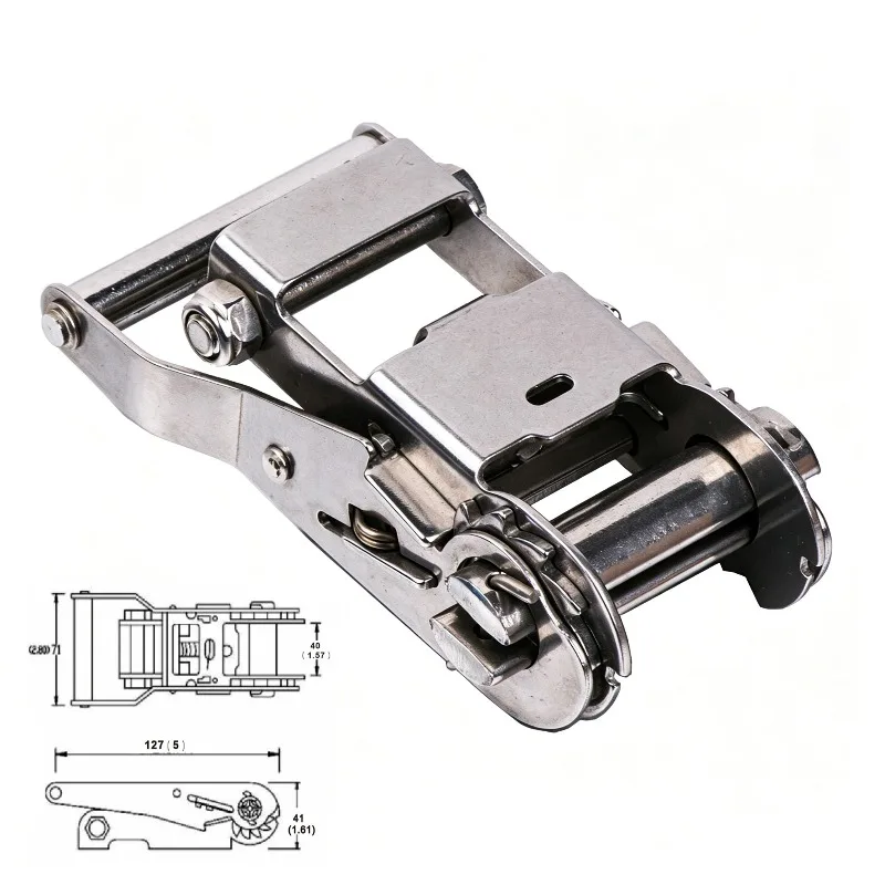 Heavy Duty Stainless Steel 1.5 Replacement Ratchet with Handle for Ratchet Strap Tie Down for Logistics and Transport