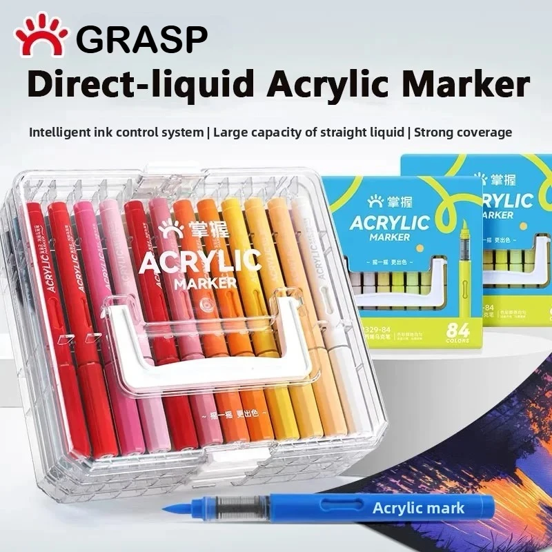 120/1 Colors Direct-liquid Acrylic Marker Pen Waterproof Pen Soft Brush for Glass Stone Metal Stationery Office School Supplies
