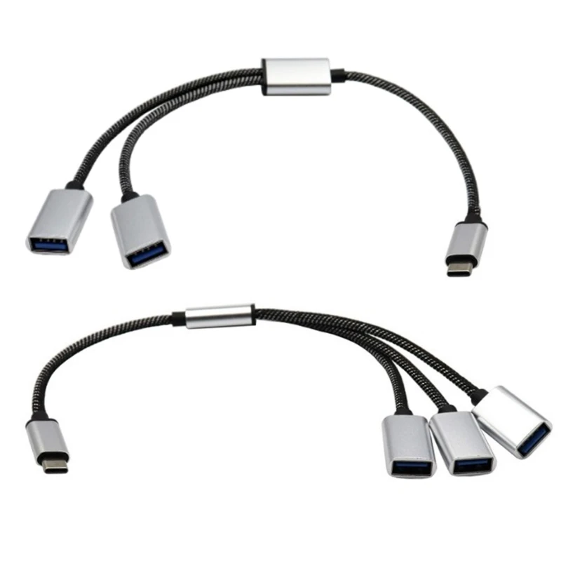 1pc Multi Charging Cable USB C Splitter Cable 2/3 in 1 Fast Charging Cord with 2/3 USB 2.0 Female Port for Phone Tablet