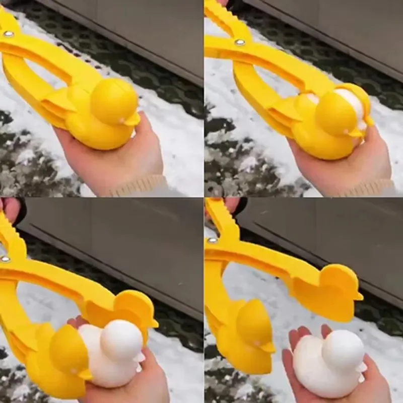 Clip per creare palle di neve per bambini Cuore per adulti Fiocco di neve Forma di anatra Pinze per stampi per palline di neve con sabbia all'aperto Giocattoli sportivi da combattimento