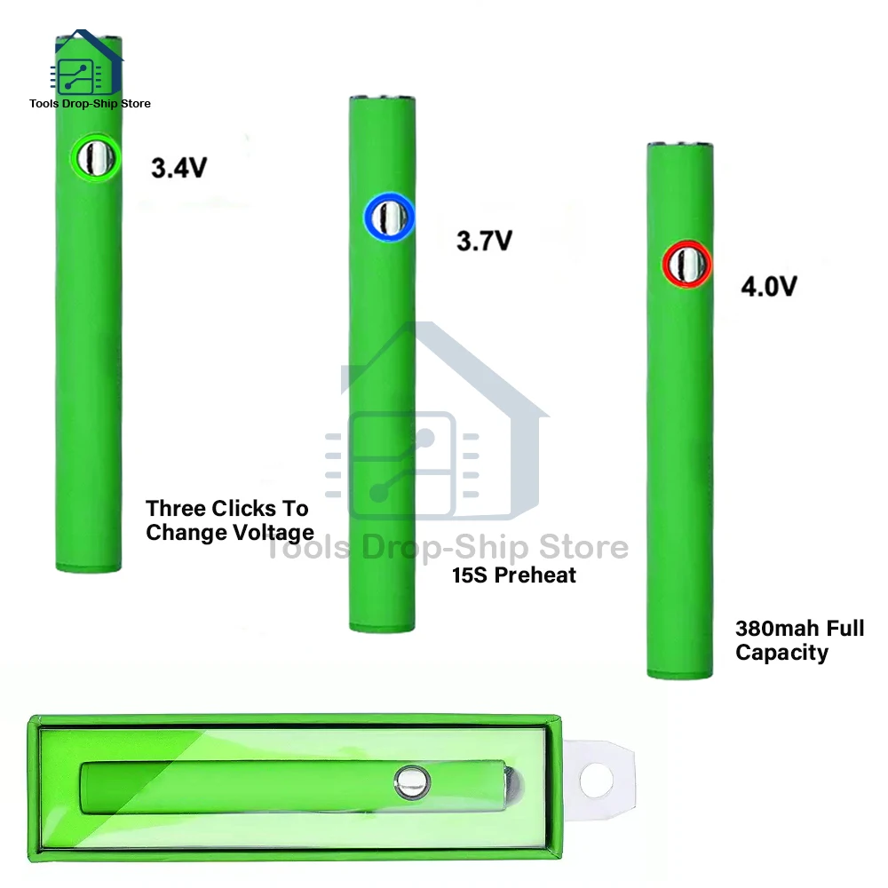 380mAh 510 Thread Battery Pen Solder Iron Shaped Button Battery Set Heat Devices Adjustment Heating Kit Fittings Soldering Iron