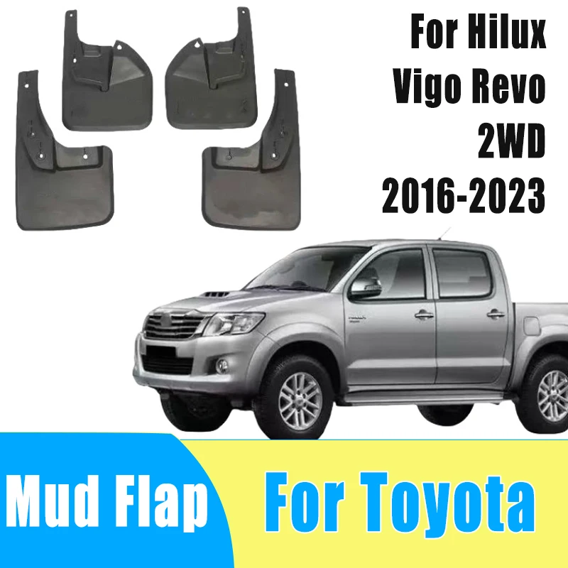 

4pcs Auto Mudguard Waterproof Prevent Mud Splashing Car Mud Flap Fender Trim Accessory For Toyota Hilux Vigo Revo 2WD 2016-2023