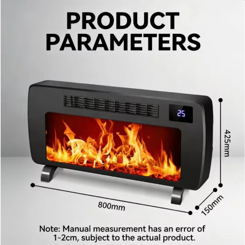 New Model Simulated 3D Flame European-Style Fireplace Home Use Rapid Heating Electric Heater Voice-Activated Version