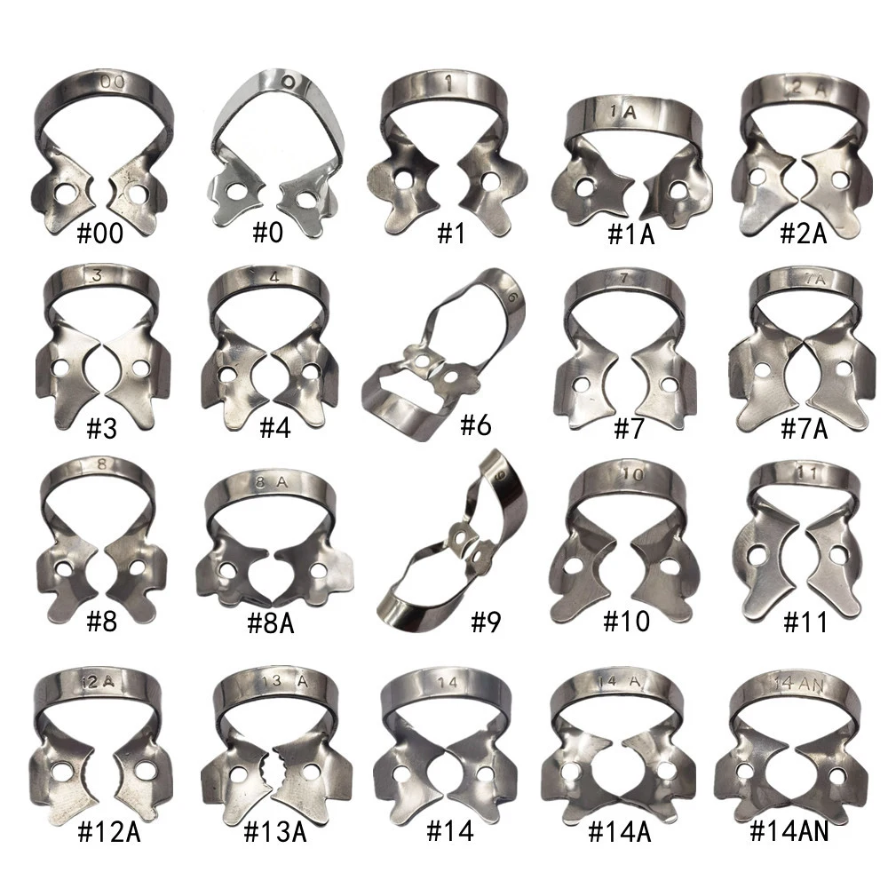 1Pc Dental Rubber Dam Clamps Endodontic Restorative Barrier Clips Stainless Steel Frame Holder for Molar Teeth Dentist Material