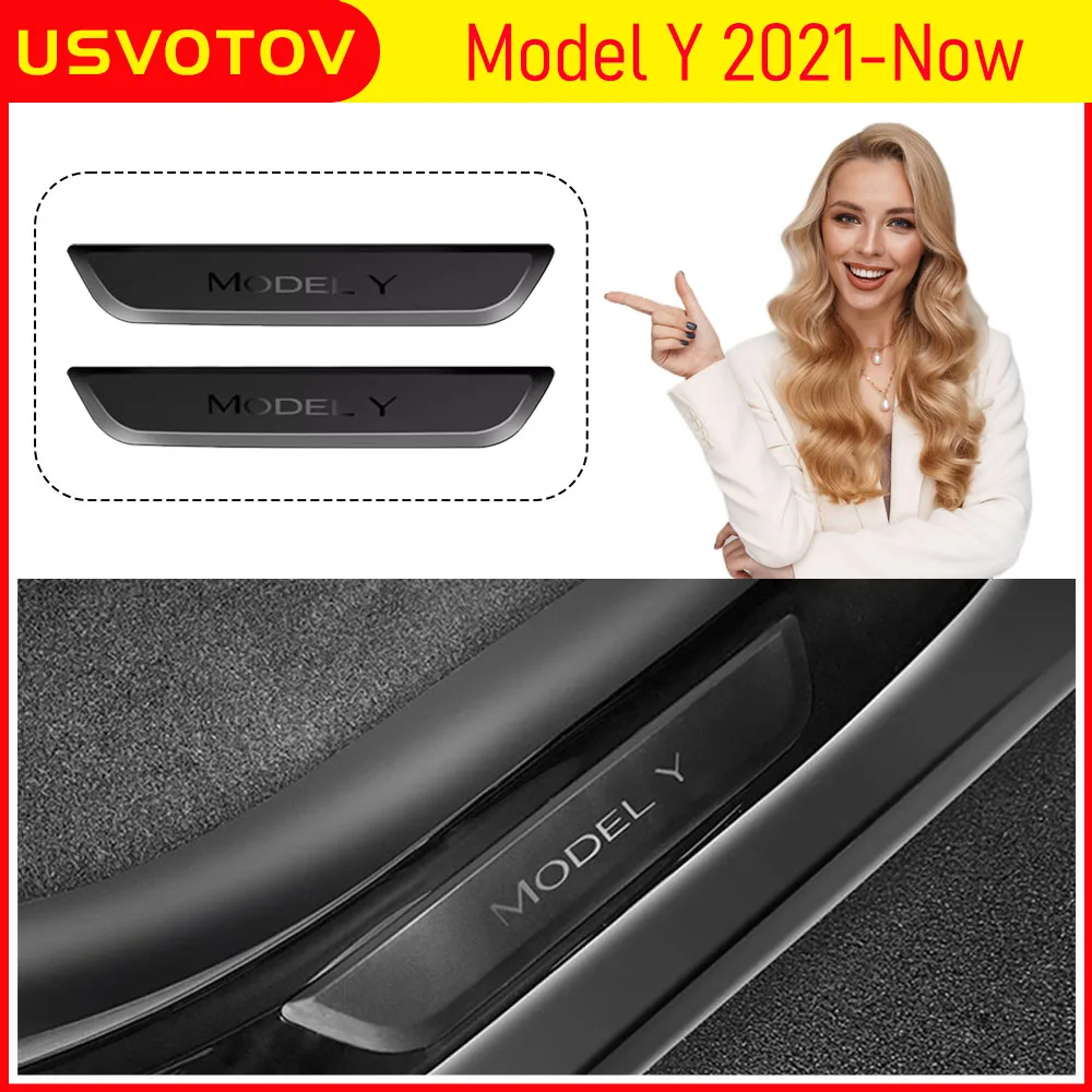 Hinterer Türschwellenschutz für Tesla Model Y Zubehör 2026-2021 – Hinterer Pedalschutz, Einstiegsschutzleisten, Schutzstreifen, Zierleisten, Polster