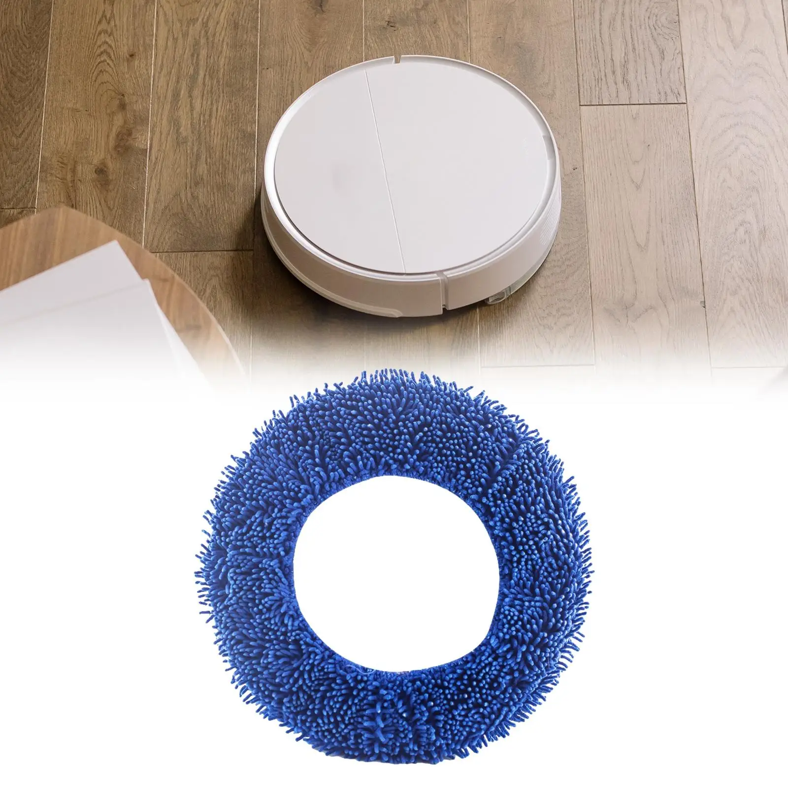 Mop Cloth Vacuum Cleaner Parts Round Shape Cleaning Mop Cloth Sweeping Robot Pad Cleaning Broom, Steam Mop Cloths, Blue