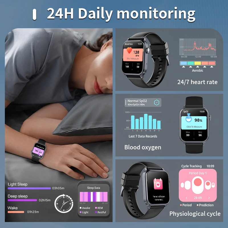 LIGE 1.83 "Jam Tangan Pintar Militer Luar Ruangan Jam Tangan Pintar Panggilan Bluetooth Pria 3ATM IP68 Jam Tangan Pemantauan Oksigen Darah Olahraga Tahan Air