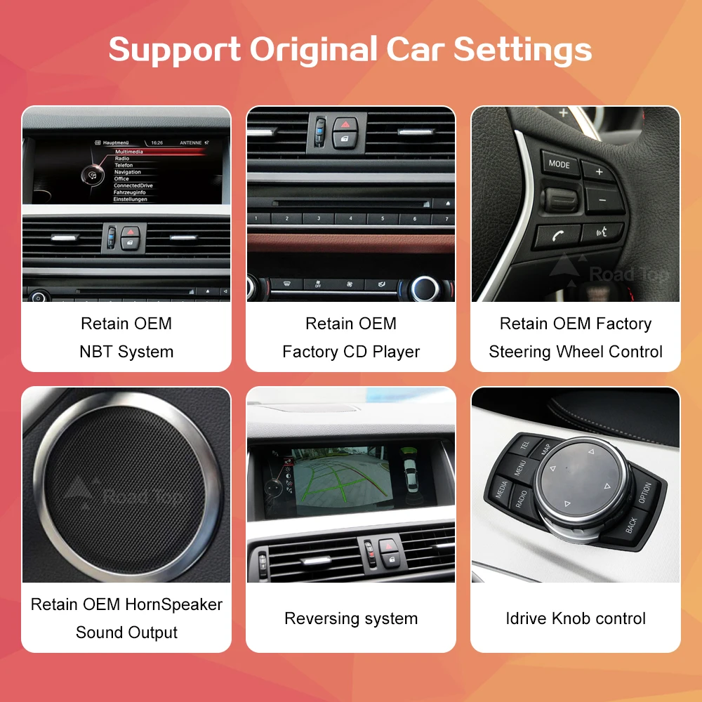 Sem fio apple carplay android auto rádio do carro reprodutor multimídia linux tela de exibição para bmw série 5 f10 f11 2012-2017 cic nbt