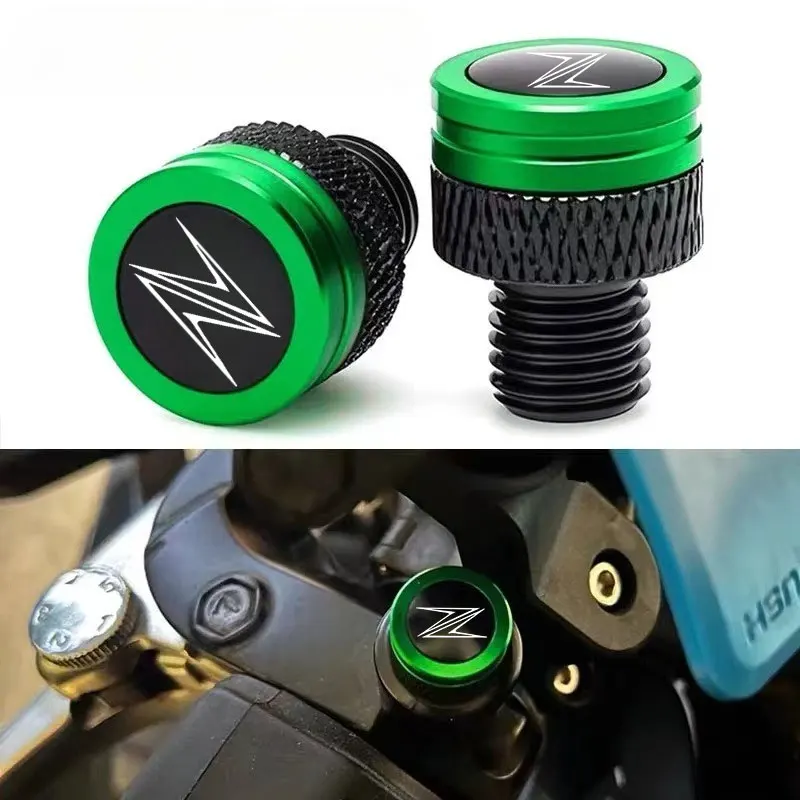 Motorcycle CNC Rearview Side Mirror Hole Cap Plug For Kawasaki Z900 Z650 Z750 Z400 Z800 Z1000 Ninja 400 650 300 ZX6R ZX10R