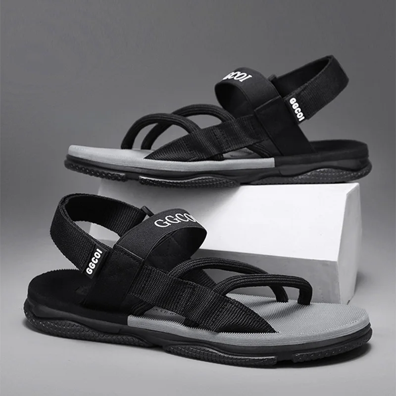 Men Beach Sandals 2024 Slip On Flats Slippers Sandals Men Sandalias Hombre Gladiator Casual Sandals Rope Male Summer Beach Shoes