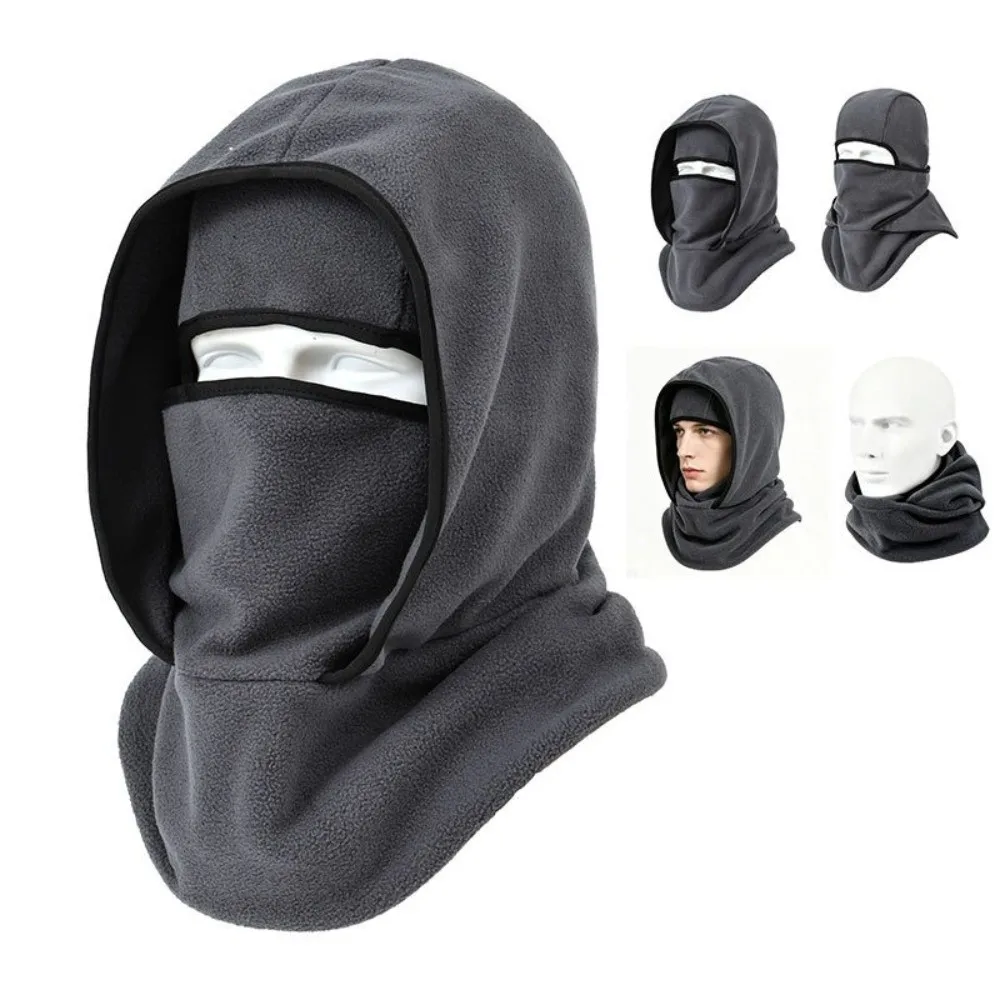 Double Layer Balaclava Cycling Cap Facial Mask Neck Protection Warm Hat Mask Thicken Thermal Ski Windproof Cap Outdoor Sports