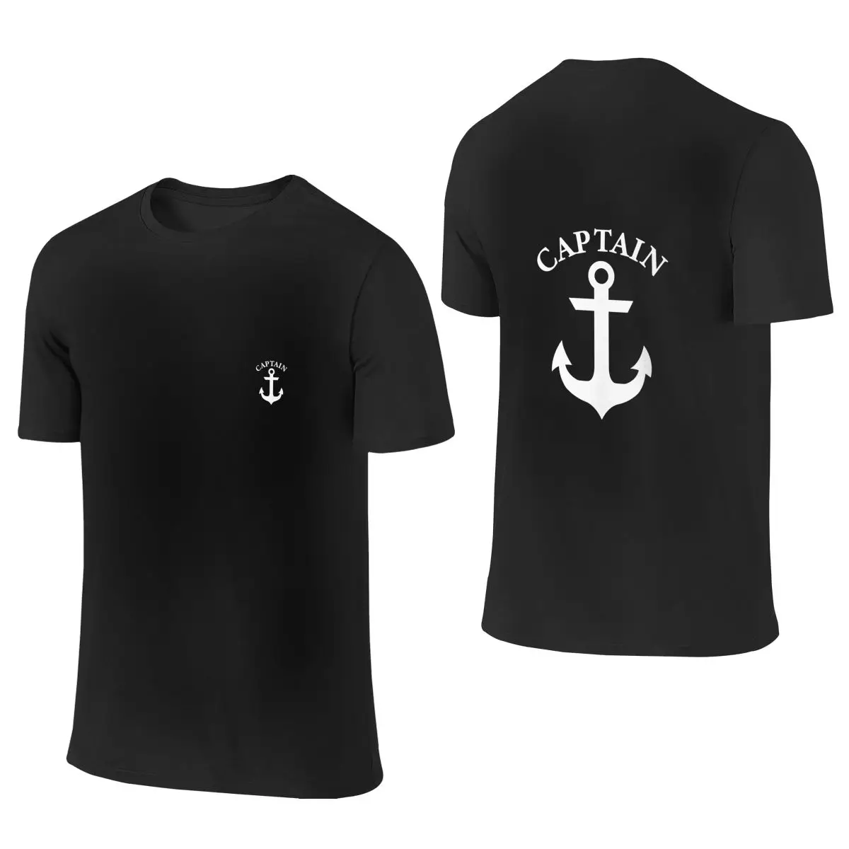 

I'm The Captain With Anchor Men's Short Sleeve T-shirt Round Neck 100% Cotton T shirt S-6XL