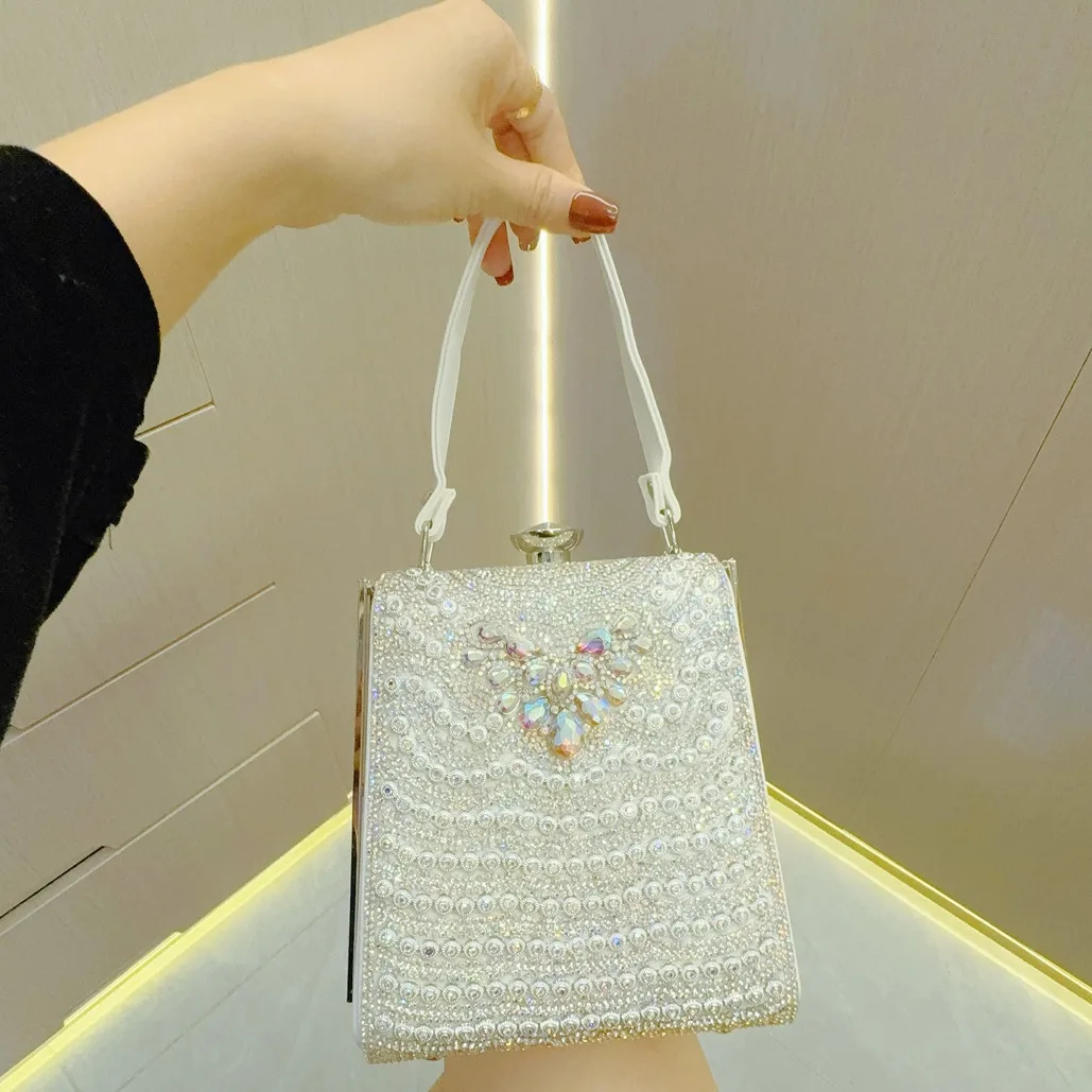 

Rhinestone Handbag Evening Dinner Party Banquet Prom Ladies Luxury Clutch Bags Diamond Sparkling Women Trendy Top-Handle Bags