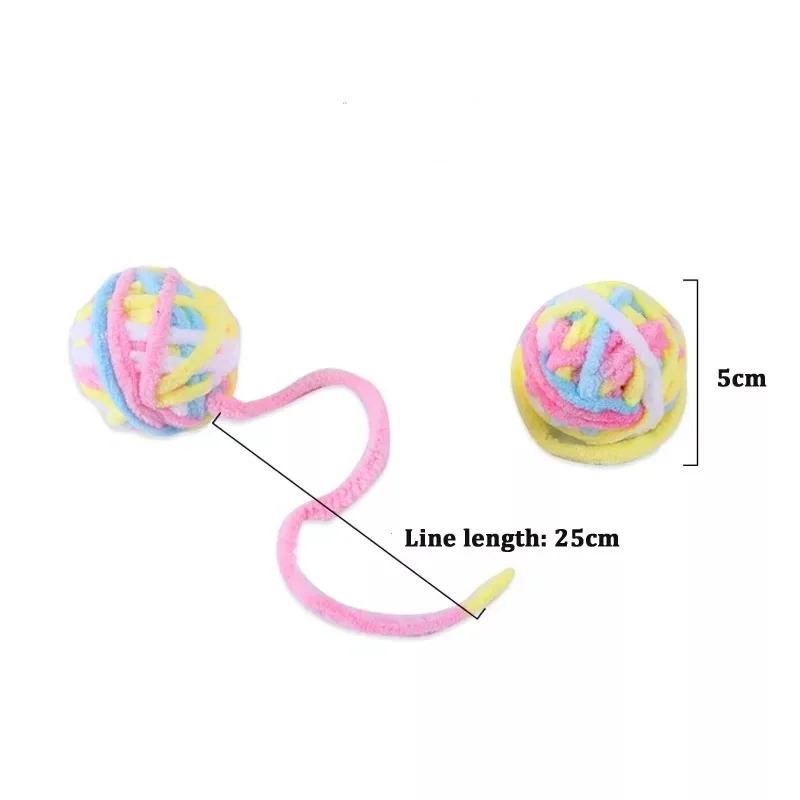 Cat Toys Colorful Yarn Balls with Bell Sounding Interactive Chewing Toy for Kitten Stuffed Toy Ball Cat Supplies