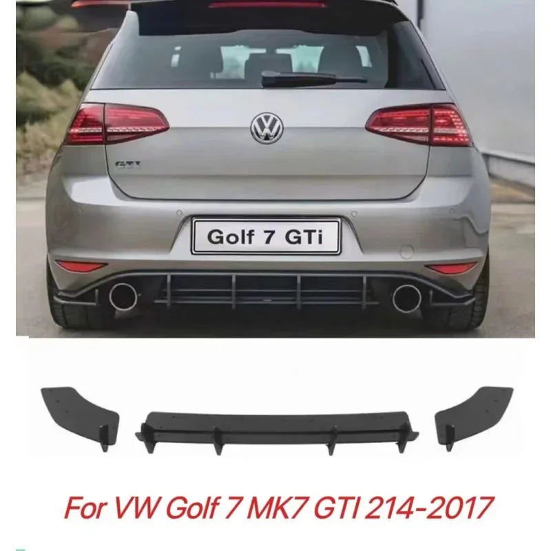  For Volkswagen GOLF 7 V2 MK7 GTI spoiler bumper diffuser rear lip body kit high quality ABS material 2014-2017