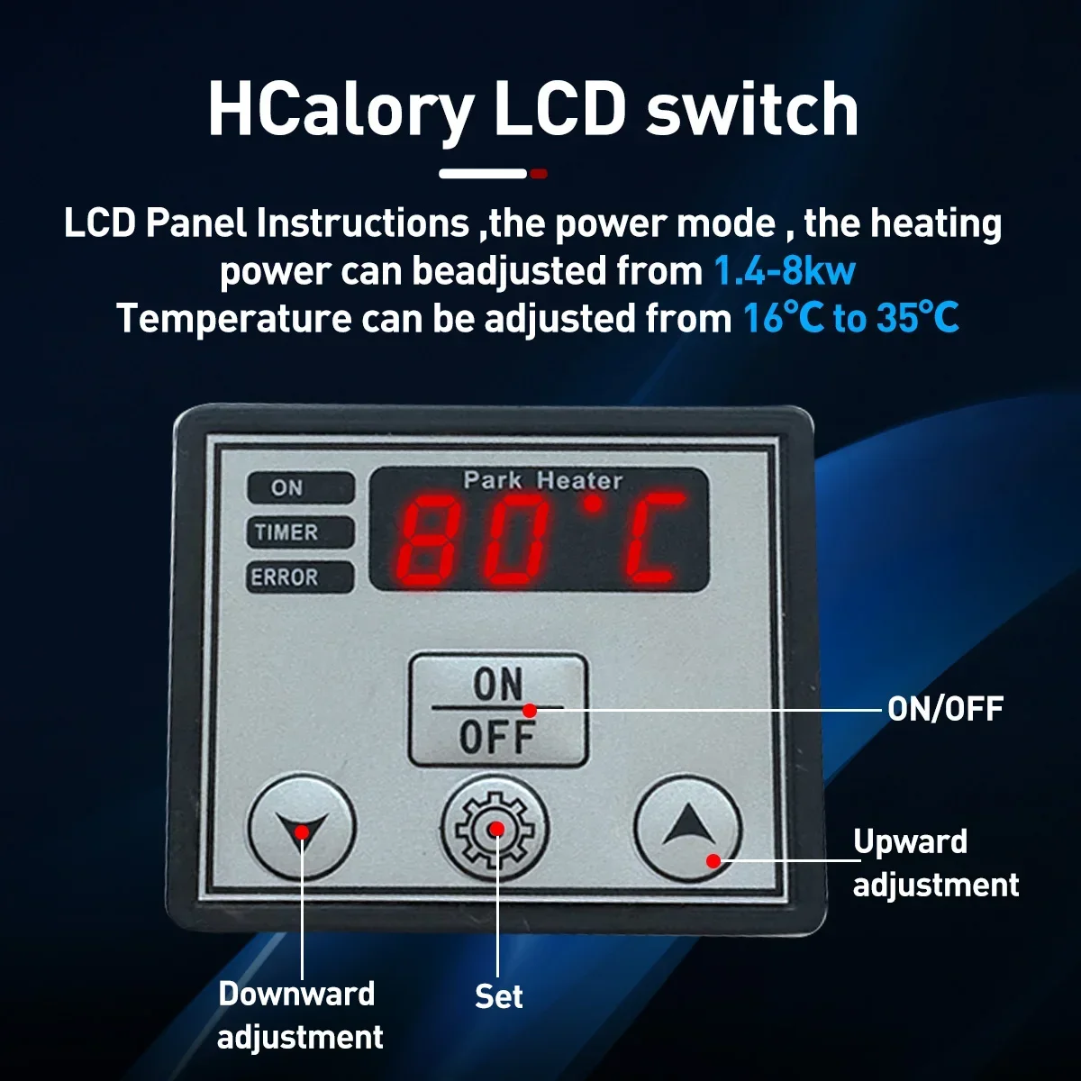 5KW 12V Air Heater Kit Diesel Diesel Gasoline Dual Mode Universal Water Heater With Remote Control LCD Monitor for Motor Trucks