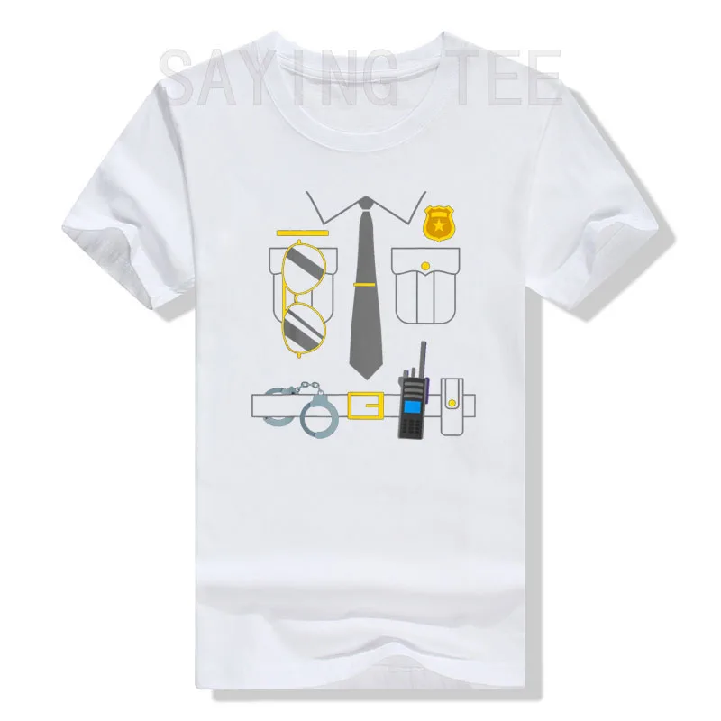 Polizisten-Kostüm Lustiges Polizisten-T-Shirt Y2k Persönlichkeit Einzigartige Geschenke Neuartige Fantastische Polizeikleidung mit Grafik – Detail 5