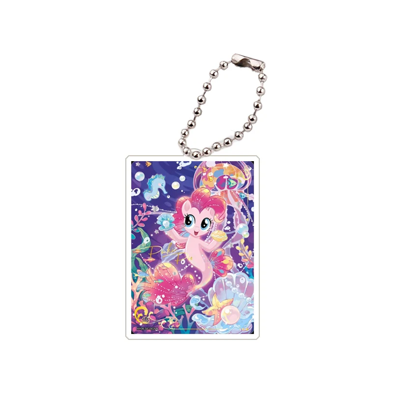 My Little Pony Keychain New Kawaii Animation Peripheral Apple Jack Pinkie Pie Square Keychain Pendant Acrylic Decorative Gift