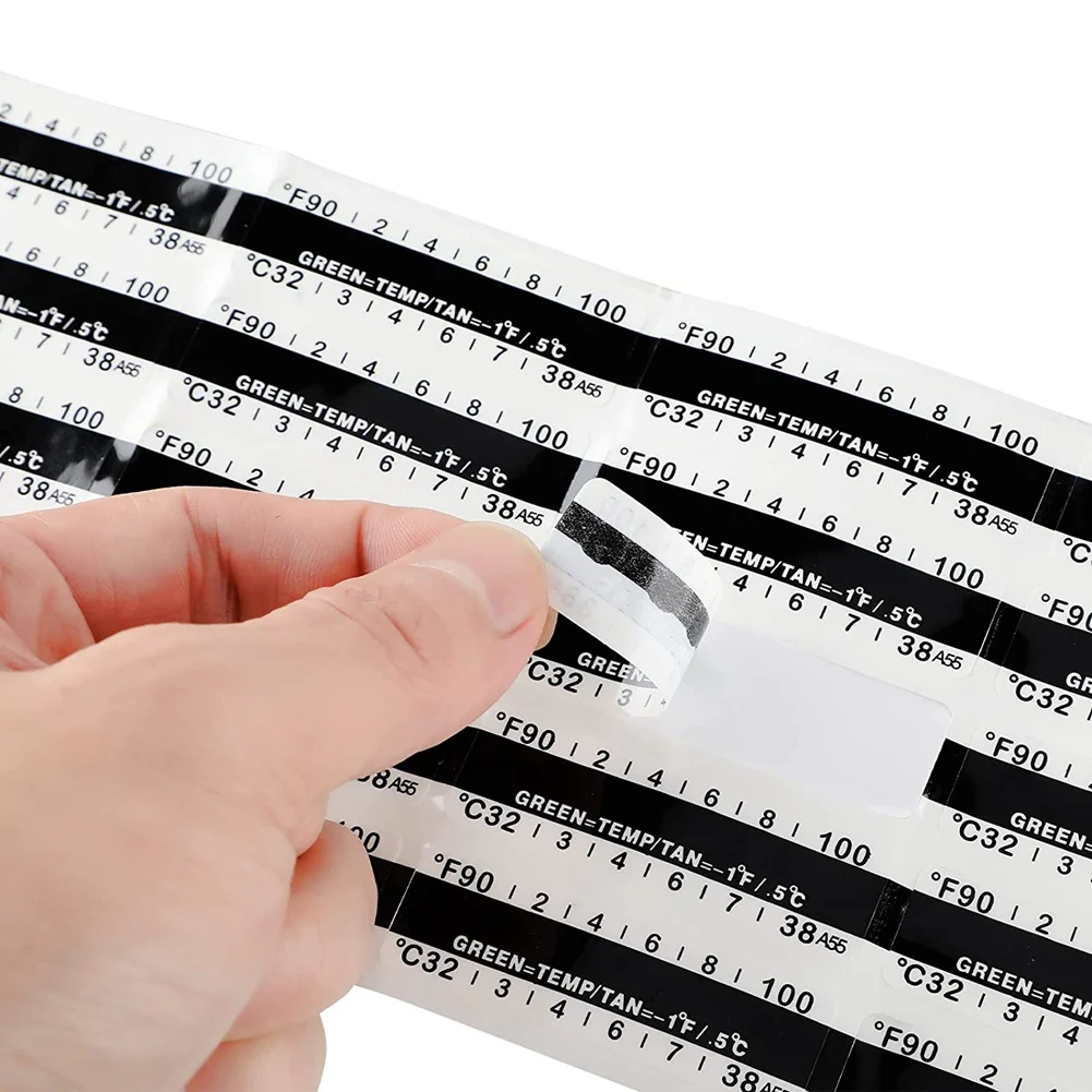 40 Pieces Temperature Strips Testing Adhesive Temperature Strips 90 to 100 Fahrenheit Degree Temperature Sticker Sticky